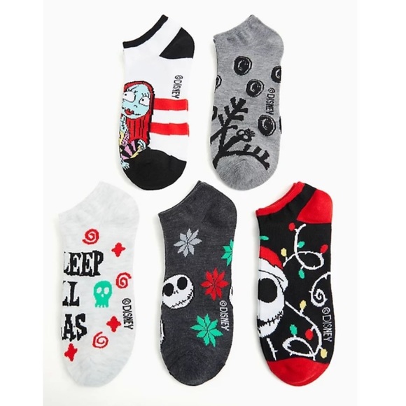 TORRID DISNEY THE NIGHTMARE BEFORE CHRISTMAS HOLIDAY SOCKS PACK - PACK OF 5 - Picture 1 of 2